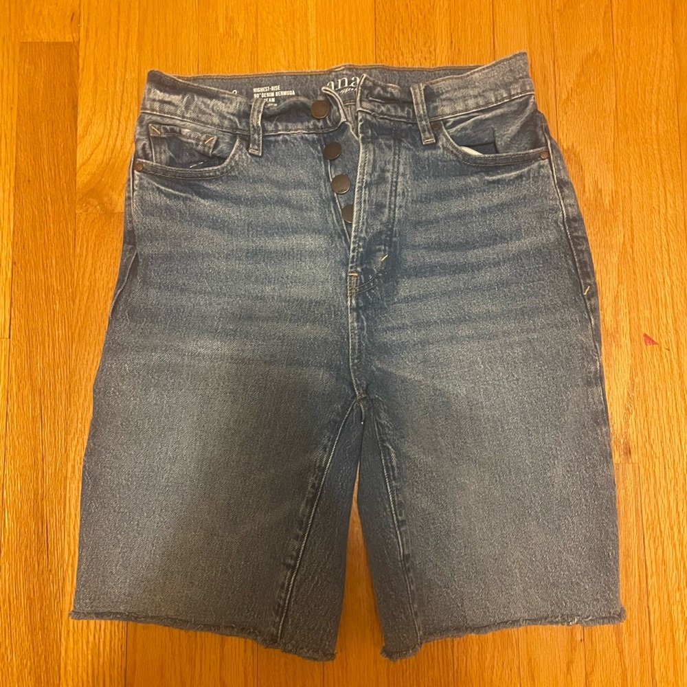 Denim Button-Fly Shorts